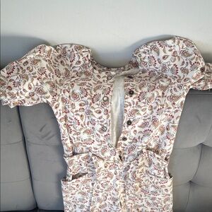 Zara Paisley Print Dress in Cream and Red